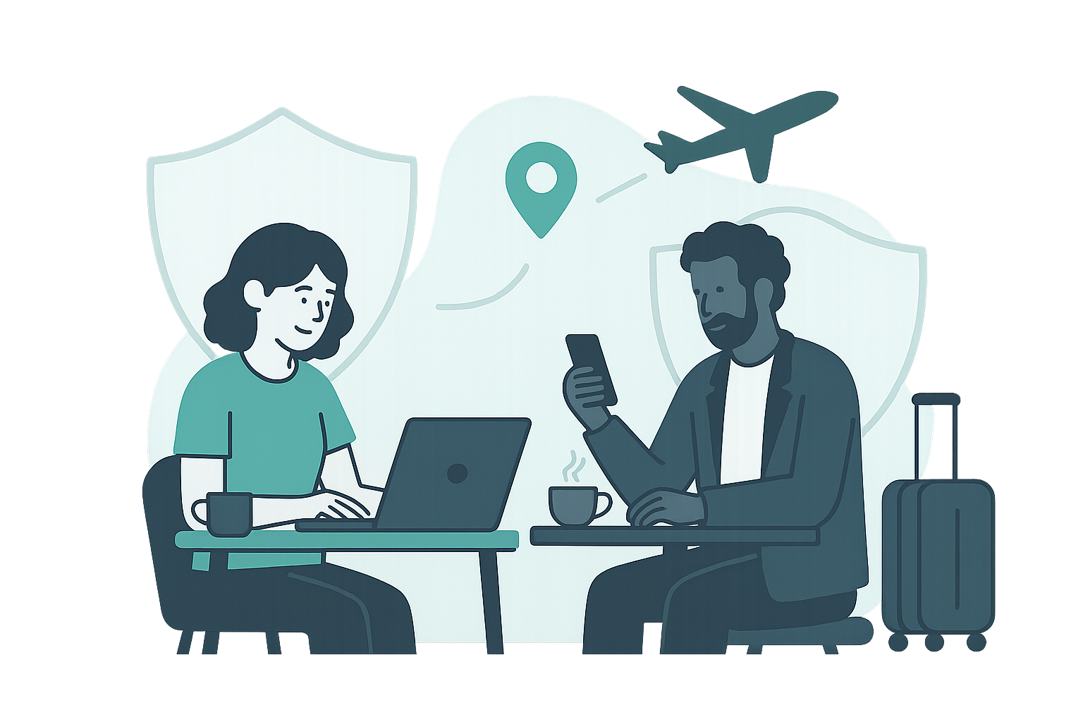 People using devices